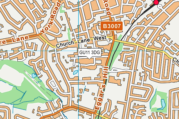 GU11 3DG map - OS VectorMap District (Ordnance Survey)