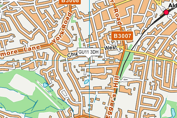 GU11 3DH map - OS VectorMap District (Ordnance Survey)