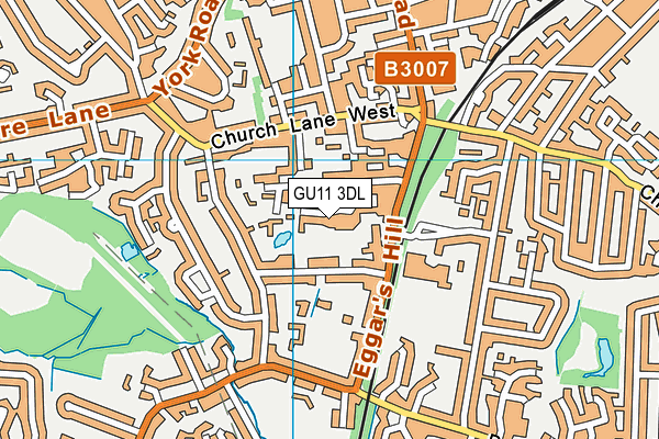 GU11 3DL map - OS VectorMap District (Ordnance Survey)