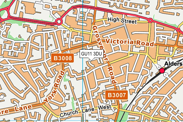 GU11 3DU map - OS VectorMap District (Ordnance Survey)