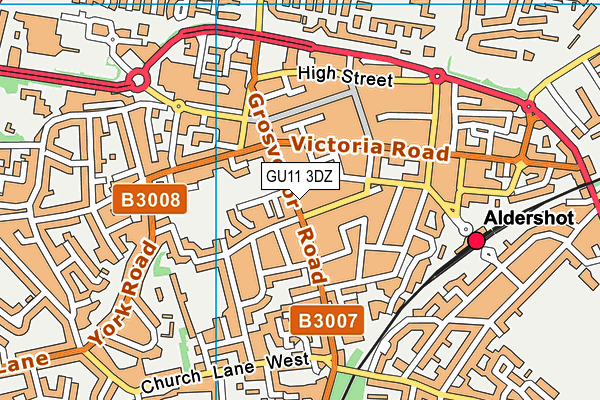 GU11 3DZ map - OS VectorMap District (Ordnance Survey)