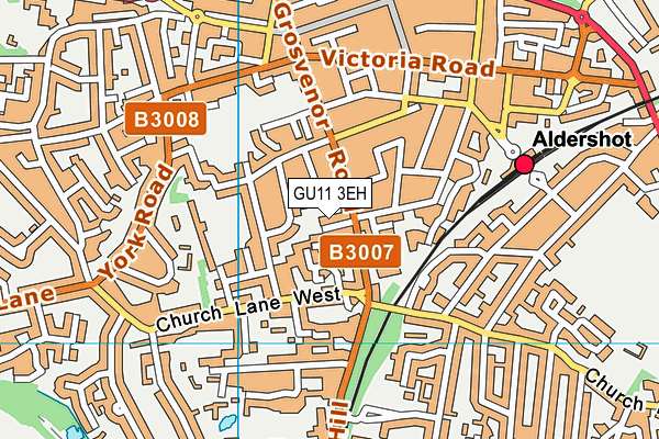 GU11 3EH map - OS VectorMap District (Ordnance Survey)