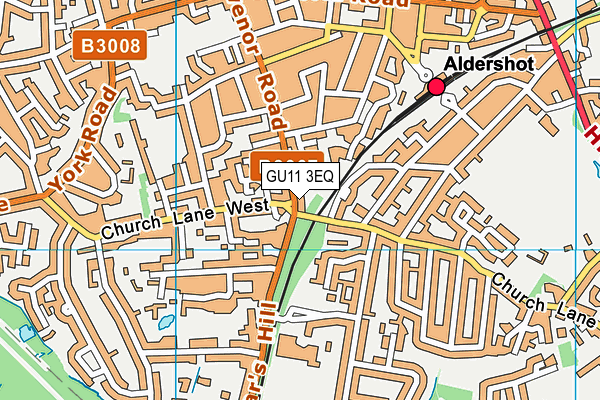 GU11 3EQ map - OS VectorMap District (Ordnance Survey)