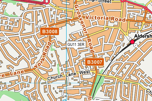 GU11 3ER map - OS VectorMap District (Ordnance Survey)