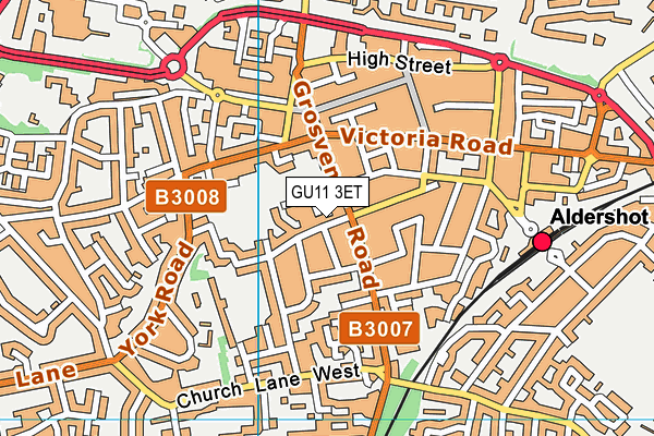 GU11 3ET map - OS VectorMap District (Ordnance Survey)