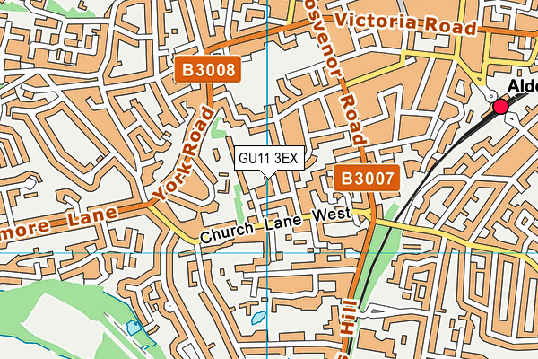 GU11 3EX map - OS VectorMap District (Ordnance Survey)