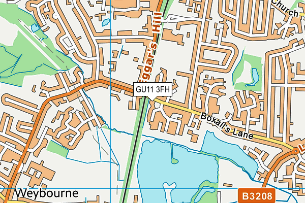 GU11 3FH map - OS VectorMap District (Ordnance Survey)