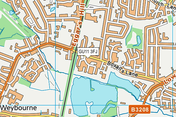 GU11 3FJ map - OS VectorMap District (Ordnance Survey)