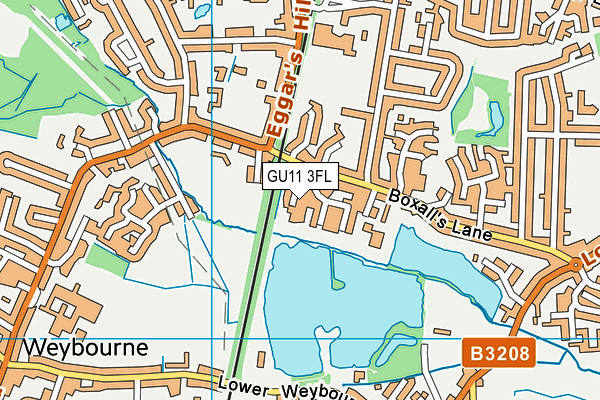 GU11 3FL map - OS VectorMap District (Ordnance Survey)