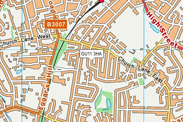 GU11 3HA map - OS VectorMap District (Ordnance Survey)
