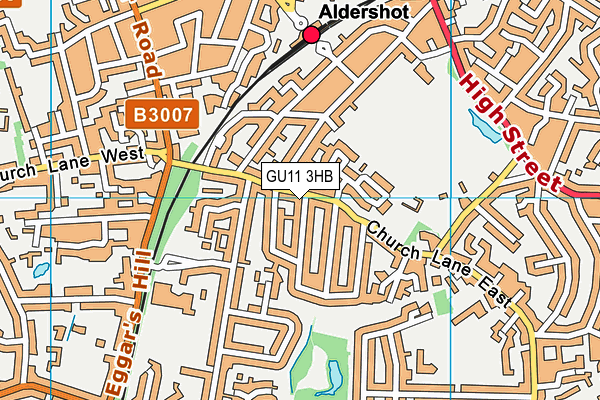 GU11 3HB map - OS VectorMap District (Ordnance Survey)