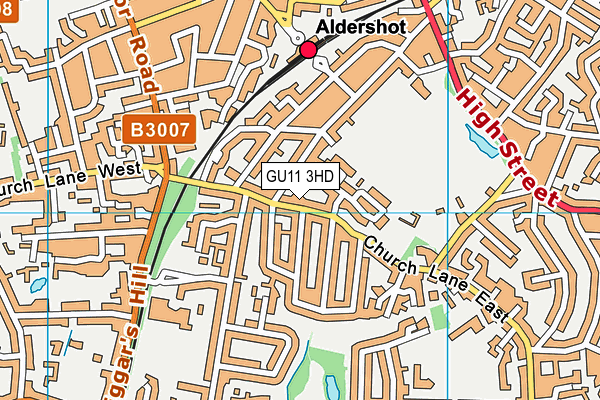 GU11 3HD map - OS VectorMap District (Ordnance Survey)