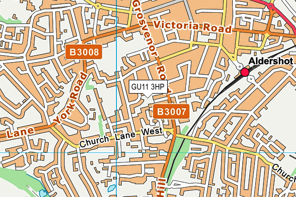 GU11 3HP map - OS VectorMap District (Ordnance Survey)