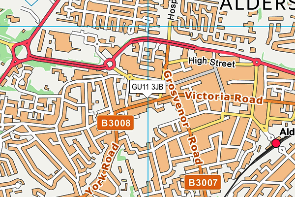 GU11 3JB map - OS VectorMap District (Ordnance Survey)