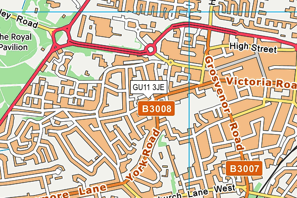 GU11 3JE map - OS VectorMap District (Ordnance Survey)