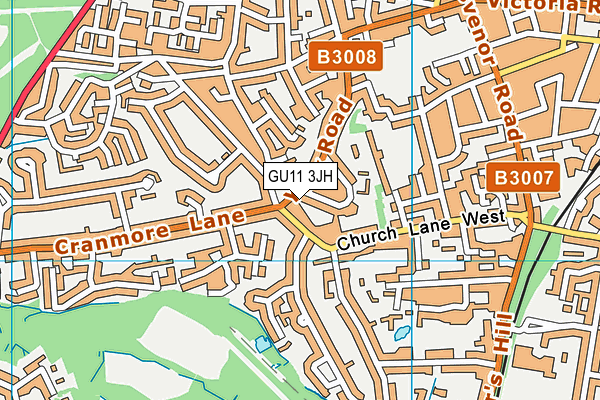 GU11 3JH map - OS VectorMap District (Ordnance Survey)