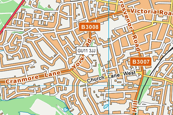 GU11 3JJ map - OS VectorMap District (Ordnance Survey)