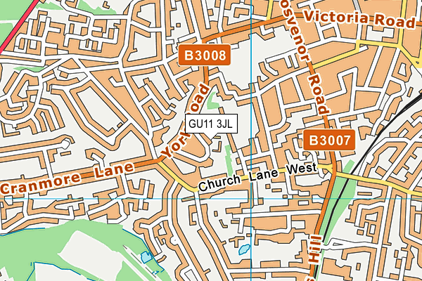 GU11 3JL map - OS VectorMap District (Ordnance Survey)