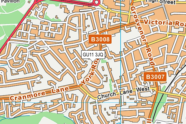 GU11 3JQ map - OS VectorMap District (Ordnance Survey)