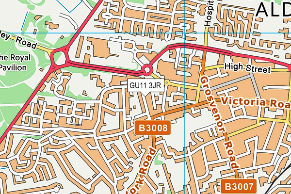 GU11 3JR map - OS VectorMap District (Ordnance Survey)