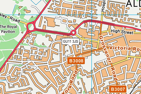 GU11 3JS map - OS VectorMap District (Ordnance Survey)