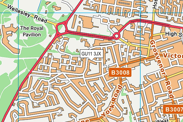 GU11 3JX map - OS VectorMap District (Ordnance Survey)