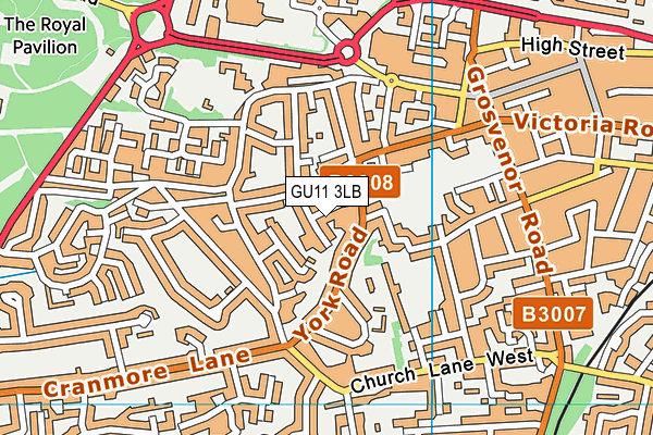 GU11 3LB map - OS VectorMap District (Ordnance Survey)