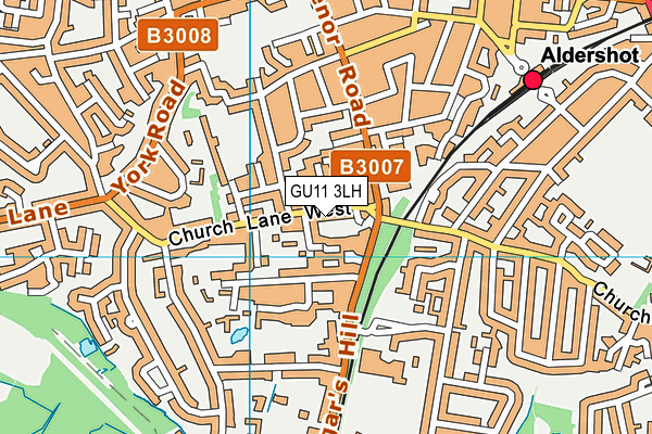 GU11 3LH map - OS VectorMap District (Ordnance Survey)