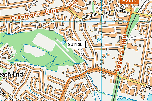 GU11 3LT map - OS VectorMap District (Ordnance Survey)