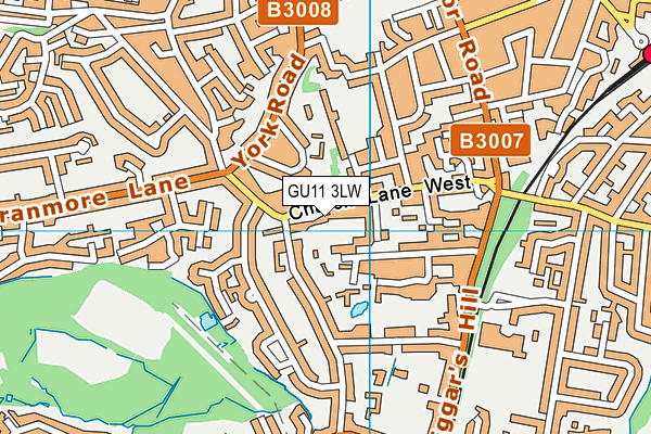 GU11 3LW map - OS VectorMap District (Ordnance Survey)