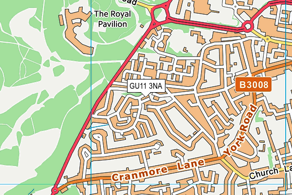 GU11 3NA map - OS VectorMap District (Ordnance Survey)