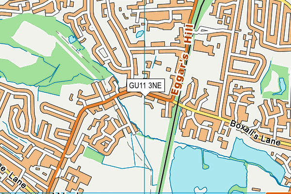 GU11 3NE map - OS VectorMap District (Ordnance Survey)