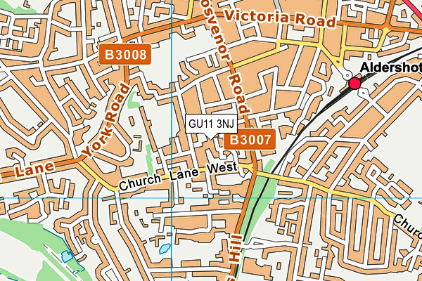GU11 3NJ map - OS VectorMap District (Ordnance Survey)