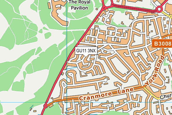 GU11 3NX map - OS VectorMap District (Ordnance Survey)