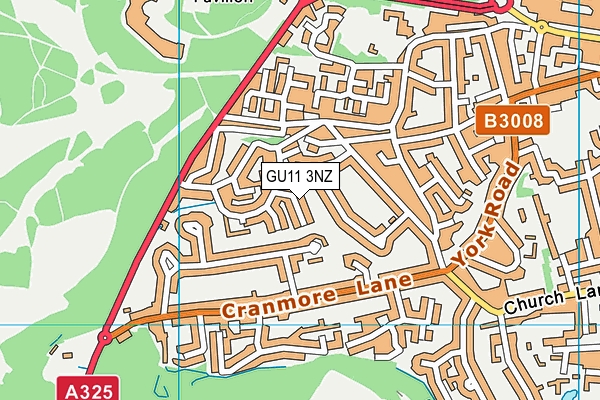 GU11 3NZ map - OS VectorMap District (Ordnance Survey)