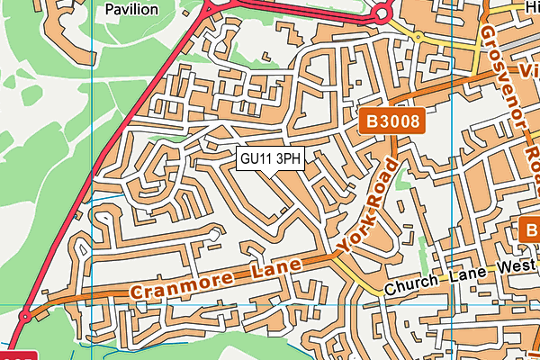 GU11 3PH map - OS VectorMap District (Ordnance Survey)