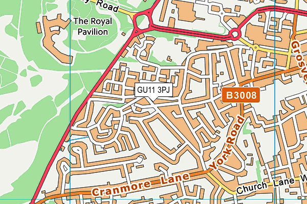 GU11 3PJ map - OS VectorMap District (Ordnance Survey)