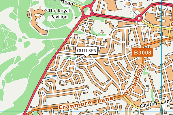 GU11 3PN map - OS VectorMap District (Ordnance Survey)