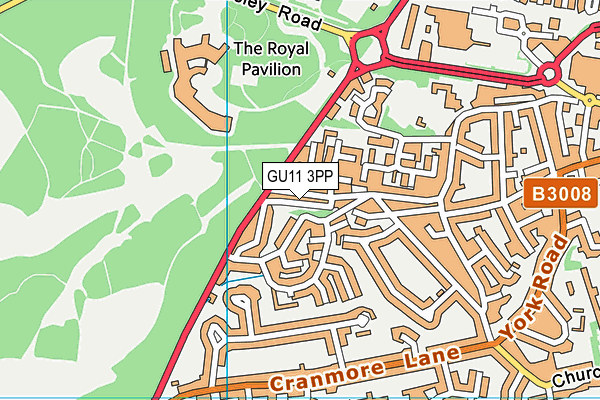 GU11 3PP map - OS VectorMap District (Ordnance Survey)