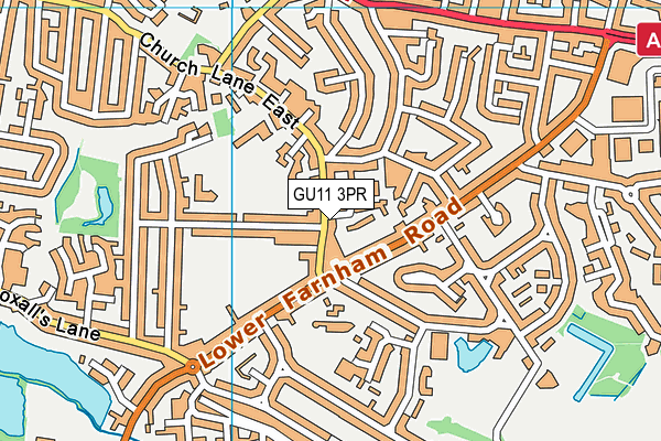 GU11 3PR map - OS VectorMap District (Ordnance Survey)