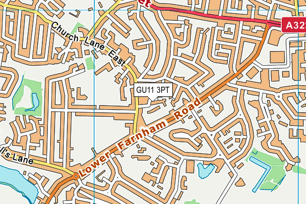 GU11 3PT map - OS VectorMap District (Ordnance Survey)