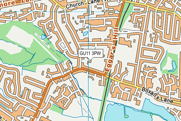 GU11 3PW map - OS VectorMap District (Ordnance Survey)
