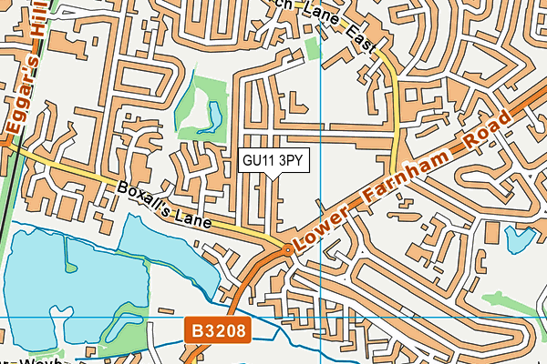 GU11 3PY map - OS VectorMap District (Ordnance Survey)