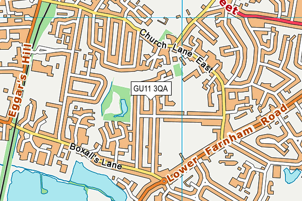 GU11 3QA map - OS VectorMap District (Ordnance Survey)
