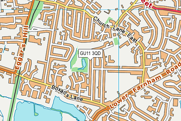 GU11 3QD map - OS VectorMap District (Ordnance Survey)