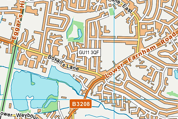GU11 3QF map - OS VectorMap District (Ordnance Survey)