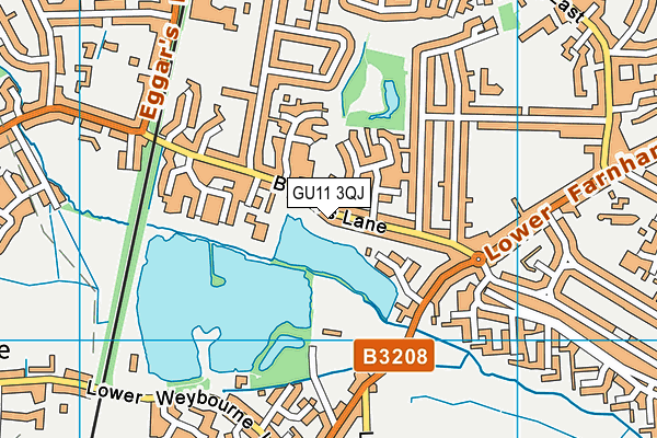 GU11 3QJ map - OS VectorMap District (Ordnance Survey)