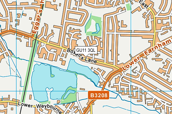 GU11 3QL map - OS VectorMap District (Ordnance Survey)