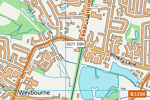 GU11 3QN map - OS VectorMap District (Ordnance Survey)