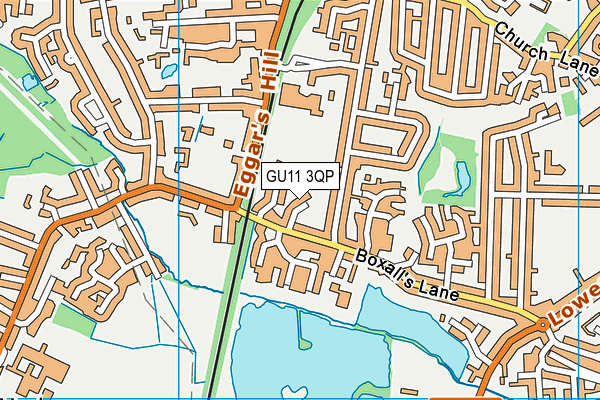 GU11 3QP map - OS VectorMap District (Ordnance Survey)